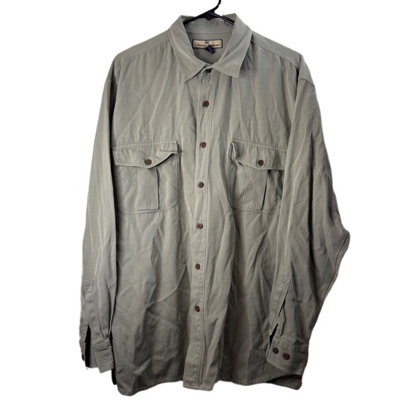Tommy Bahama Men's Long Sleeve Button Down Shirt Silk Cotton Blend Large - Picture 1 of 4